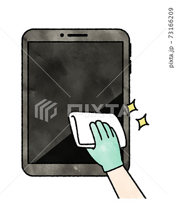タブレットPCの掃除や除菌-水彩 タブレットPCの掃除や除菌-水彩 73166209