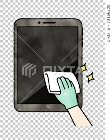 タブレットPCの掃除や除菌-水彩 タブレットPCの掃除や除菌-水彩 73166209