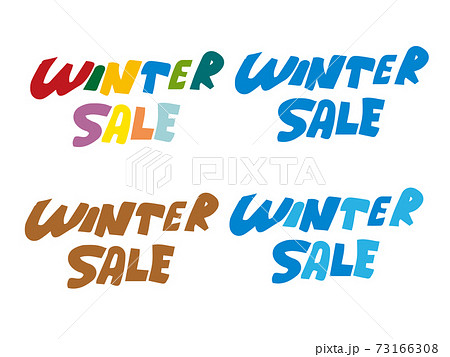 Winter Sale 文字 タイトル 手描き ポップ カラフルのイラスト素材