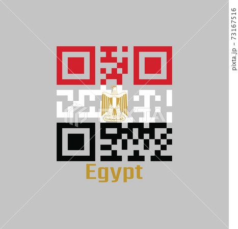 QR code set the color of Egypt flag, with text Egypt. 73167516