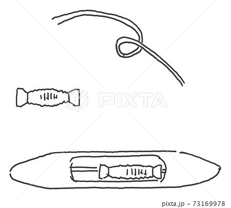 奄美大島紬の工程イラスト　機織り道具 73169978