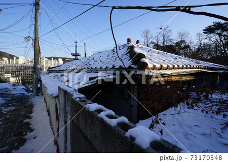 日没 冬 夕焼け 73170348