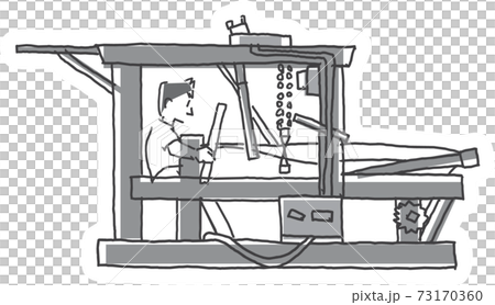 Amami Oshima Tsumugi process illustration tightening machine Amami Oshima Tsumugi process illustration tightening machine 73170360