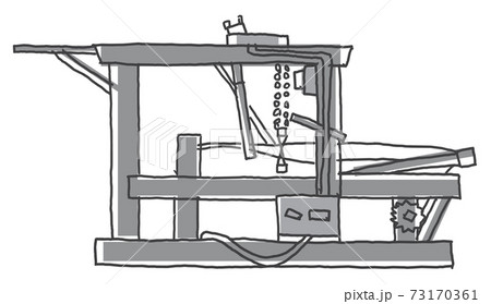 奄美大島紬の工程イラスト　締め機 73170361