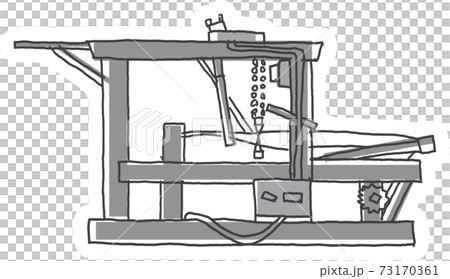 奄美大島紬の工程イラスト　締め機 73170361