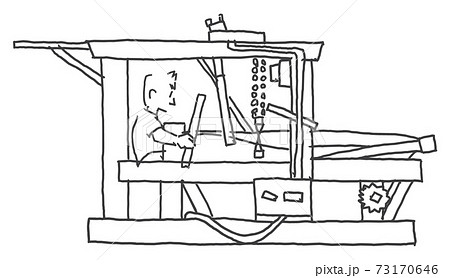 奄美大島紬の工程イラスト 締め機 奄美大島紬の工程イラスト 締め機 73170646