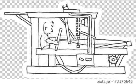 奄美大島紬の工程イラスト 締め機 奄美大島紬の工程イラスト 締め機 73170646
