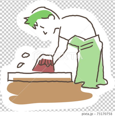 Amami Oshima Tsumugi process illustration mud dyeing Amami Oshima Tsumugi process illustration mud dyeing 73170758