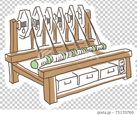Amami Oshima Tsumugi process illustration threading Amami Oshima Tsumugi process illustration threading 73170760