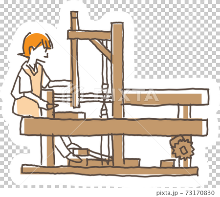 奄美大島紬の工程イラスト 機織り 織工 奄美大島紬の工程イラスト 機織り 織工 73170830