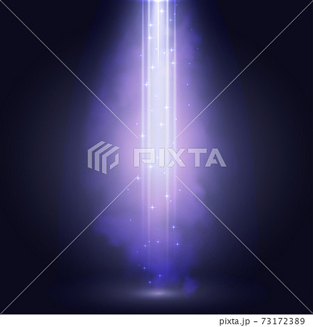 Purple spotlight. Bright lighting with spotlights of the stage on dark background. 73172389