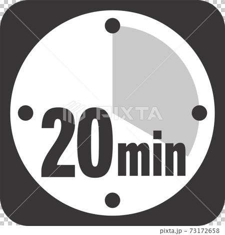 Simple black and white 20 minute timer clock icon Simple black and white 20 minute timer clock icon 73172658