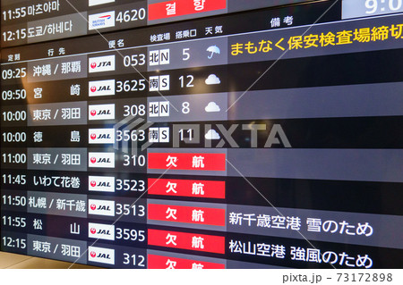 飛行機の運行状況ディスプレイ 73172898
