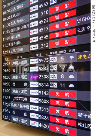 飛行機の運行状況ディスプレイ 73172899
