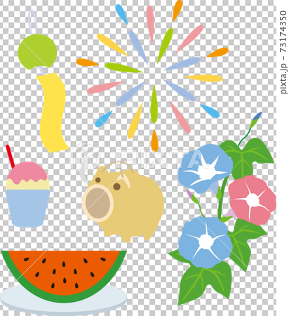 夏の素材セット 73174350