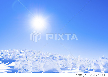 山形蔵王の樹氷と青空 山形県山形市 山形蔵王の樹氷と青空 山形県山形市 73174541