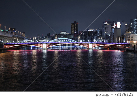 水辺のにぎわい創出する隅田川橋梁のライトアップ 『吾妻橋』 73176225