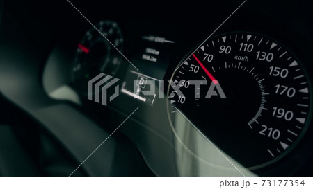 Car control panel or dash close-up shot 73177354