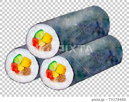 水彩イラスト 食品 恵方巻 水彩イラスト 食品 恵方巻 73178480