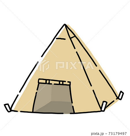 手書き風 テントのイラスト キャンプ アウトドアのイラスト素材