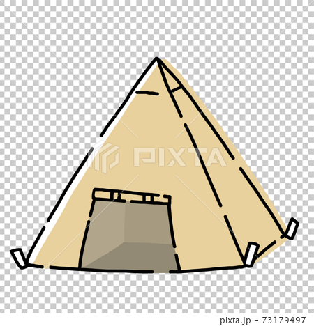 手書き風 テントのイラスト キャンプ アウトドアのイラスト素材