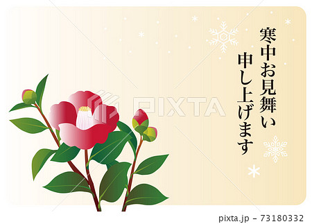 冬 寒中お見舞い はがき 椿 つばき 花 コピースペース イラスト素材 冬 寒中お見舞い はがき 椿 つばき 花 コピースペース イラスト素材 73180332