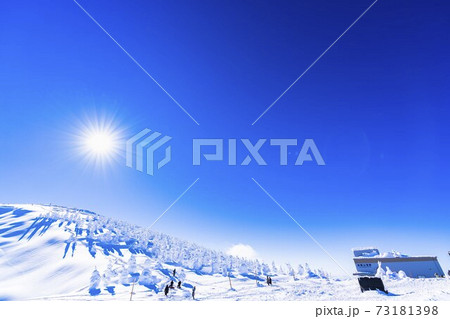 山形蔵王の樹氷と青空 山形県山形市 山形蔵王の樹氷と青空 山形県山形市 73181398