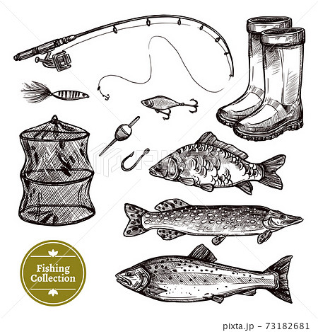 Fishing Sketch Set Fishing Sketch Set 73182681
