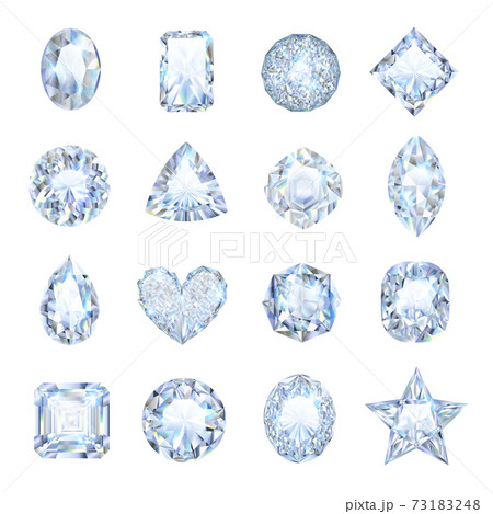 Realistic Gemstones Icons Set 73183248