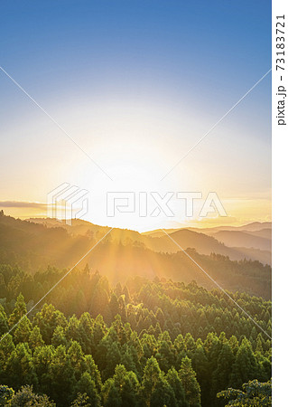 星の文化館からの夕日 福岡八女星野村 星の文化館からの夕日 福岡八女星野村 73183721
