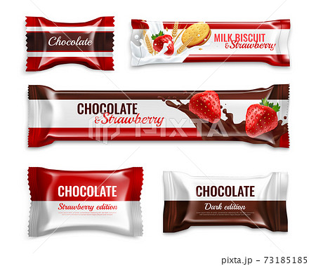 Candies Packaging Realistic Set 73185185