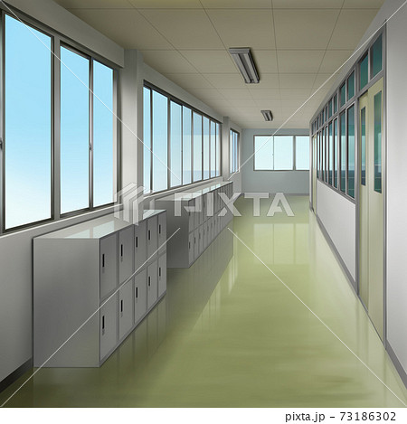 学校の廊下のイラストのイラスト素材 73186302 Pixta