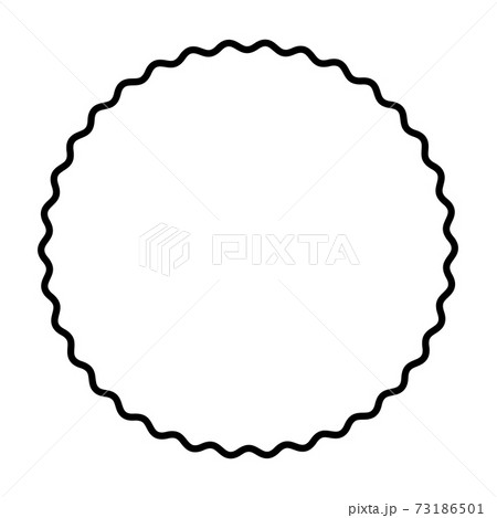 One bold wavy line forming a black circle frame. Circle frame, made by a black serpentine line. Snake-like circular frame, a decorative surround. Isolated illustration on white background. Vector. One bold wavy line forming a black circle frame. Circle frame, made by a black serpentine line. Snake-like circular frame, a decorative surround. Isolated illustration on white background. Vector. 73186501
