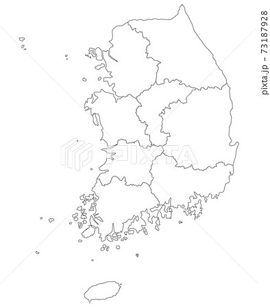 韓国の地図です 透明です のイラスト素材