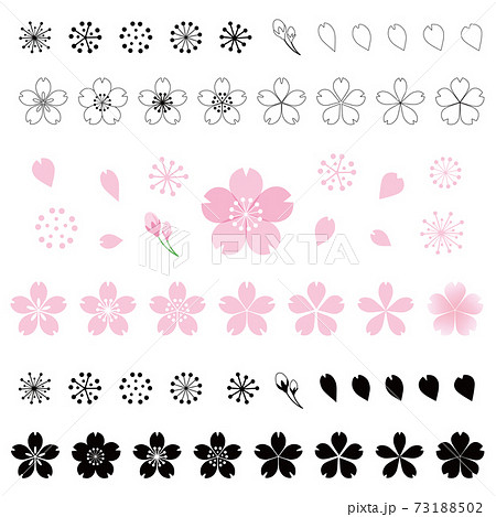 桜の花のアイコン　ベクターイラストのセット 73188502