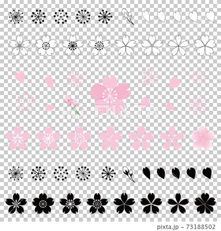 桜の花のアイコン　ベクターイラストのセット 73188502