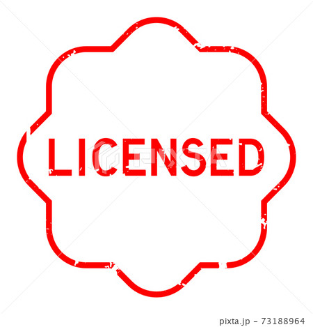 Grunge red licensed word rubber seal stamp on white background Grunge red licensed word rubber seal stamp on white background 73188964