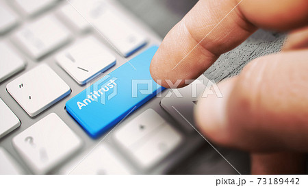 Antitrust - Message on Blue Keyboard Keypad Key. 3D. Antitrust - Message on Blue Keyboard Keypad Key. 3D. 73189442