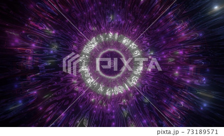 Dark color changing sci-fi tunnel corridor 3d illustration artwork design background wallpaper 73189571