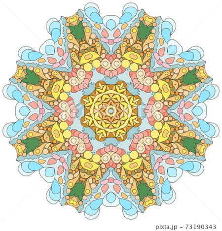 Colorful cute Mandalas. Decorative unusual round ornaments. 73190343