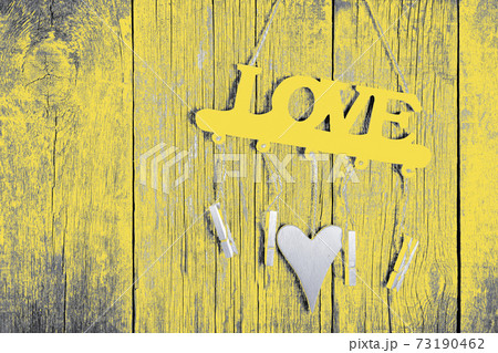 Valentines Day background. Trendy colors of 2021 - Ultimate Gray and Illuminating 73190462