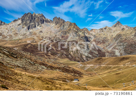 saint sorlin pass of col de la croix de fer in savoie in the Rhone alps, France saint sorlin pass of col de la croix de fer in savoie in the Rhone alps, France 73190861