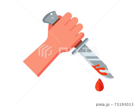 the bandit holds a bloody knife in his hand. 73193013