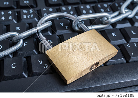 Data protection, privacy and security concept. Lock with chain o 73193189