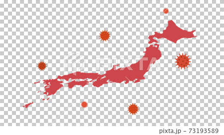 Map of Japan Virus infection spread image 73193589