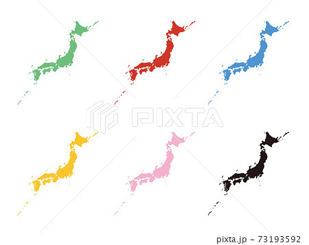 日本地図 カラーバリエーションセット 日本地図 カラーバリエーションセット 73193592