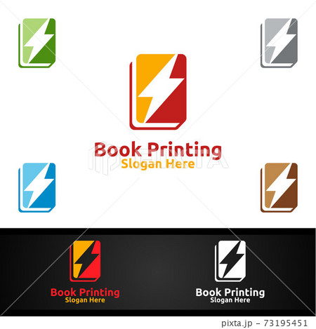 Fast Book Printing Company Vector Logo Design for Book sell, Book store, Media, Retail, Advertising, Newspaper or Paper Agency Concept Fast Book Printing Company Vector Logo Design for Book sell, Book store, Media, Retail, Advertising, Newspaper or Paper Agency Concept 73195451
