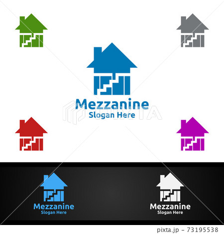 Mezzanine Flooring Logo for Parquet Wooden or vinyl hardwood granite tile vector Design 73195538