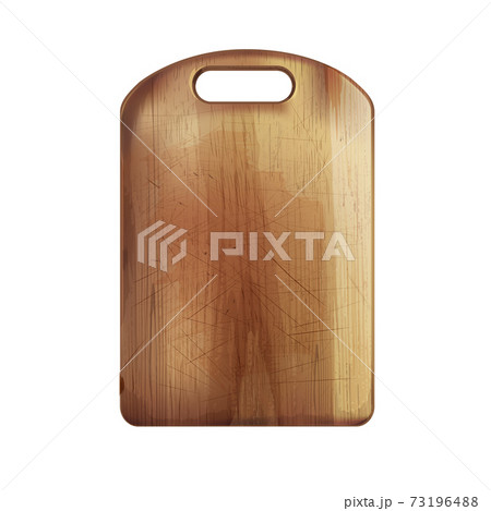 Wooden cutting board on a white background. 73196488
