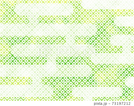 和柄 和風背景素材 エ霞と鹿の子文様 緑のイラスト素材